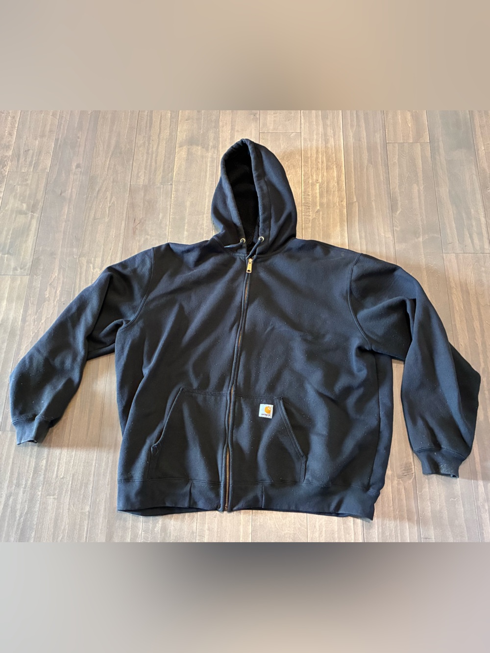 Carhartt Full Zip Black Hoodie Sweatshirt Men’s 2XL Black K122 Original Fit